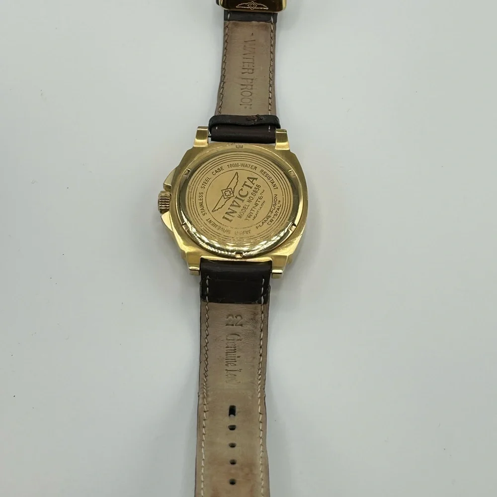 Invicta Model 43660-004 Gold Plated with Leather Band #511